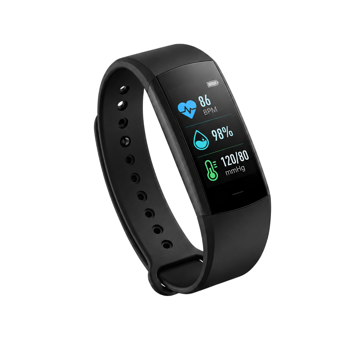 Montre connectée santé WatchTrack de face avec écran d'activité